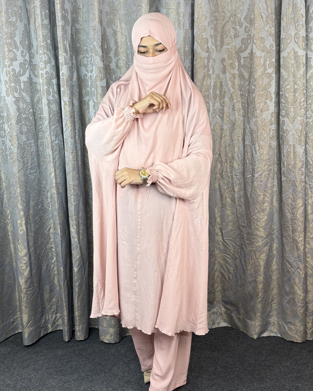 3-Pink Khimar Switch Cotton Fabric